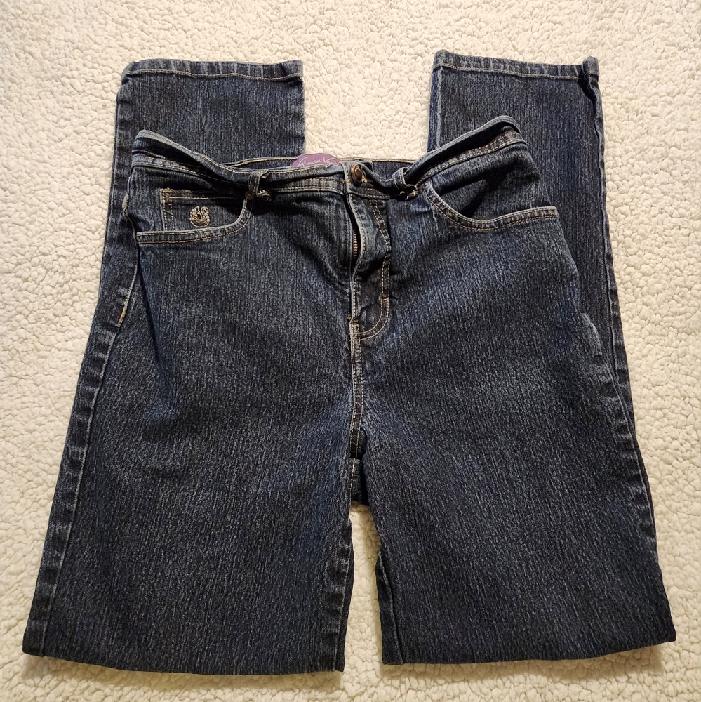 Ladies Gloria Vanderbilt Blue Straight Leg Amanda Jeans Size 8